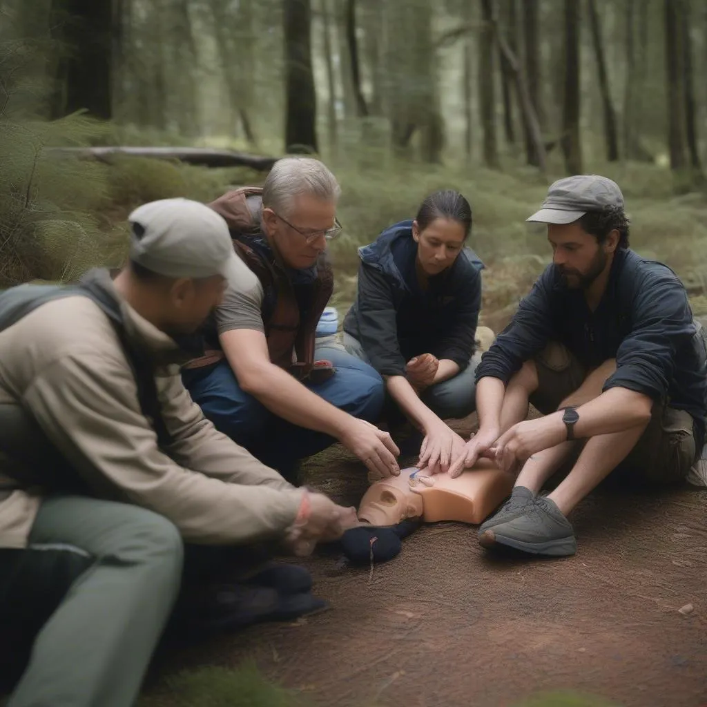 Group of people participating in a high-risk travel training