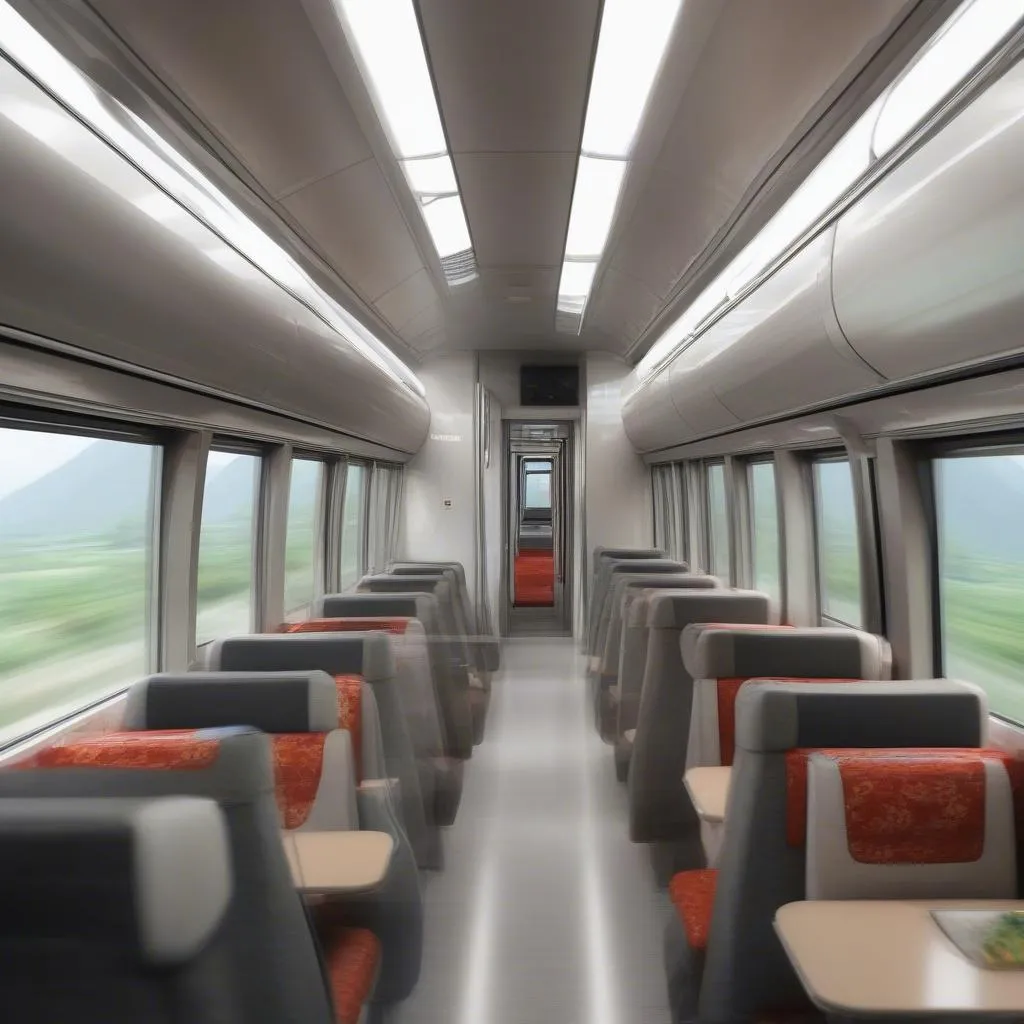 Modern High-Speed Train Interior in China