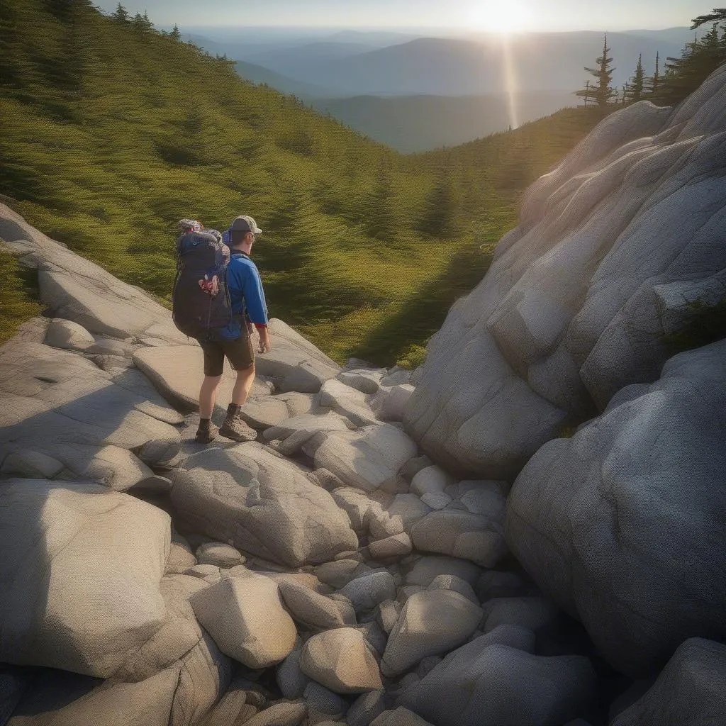 Hiker in the Presidential Range