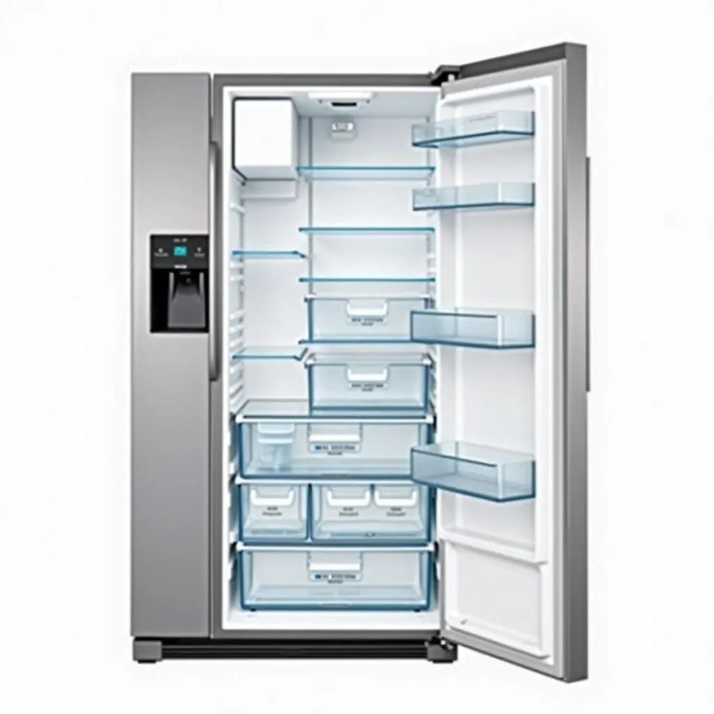 Hitachi Side-by-Side Refrigerator Compartments