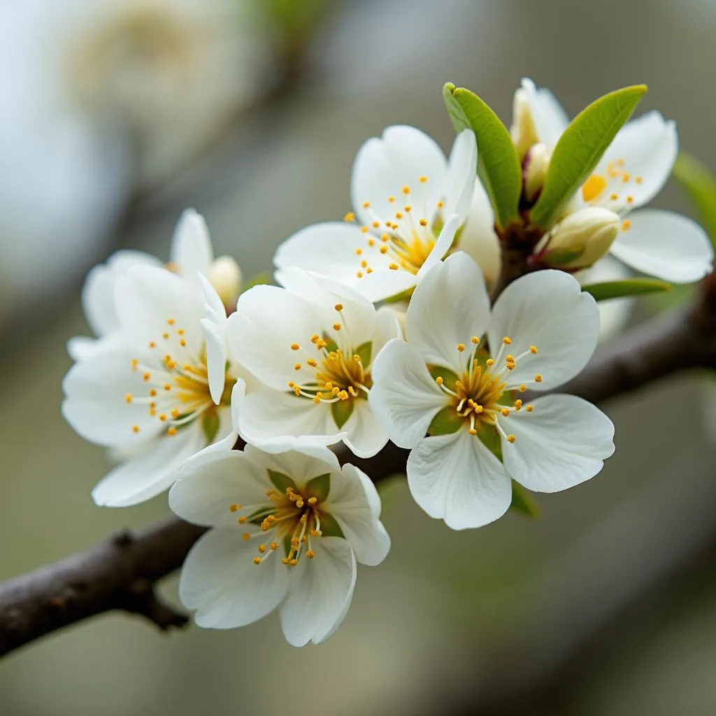 Hoa buoi blooming on tree