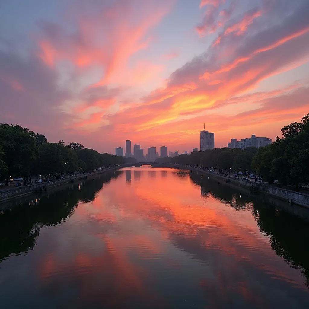 Hoan Kiem Lake Hanoi Sunset