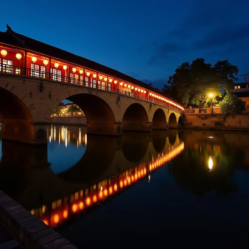 Hoi An Japanese Covered Bridge at Night