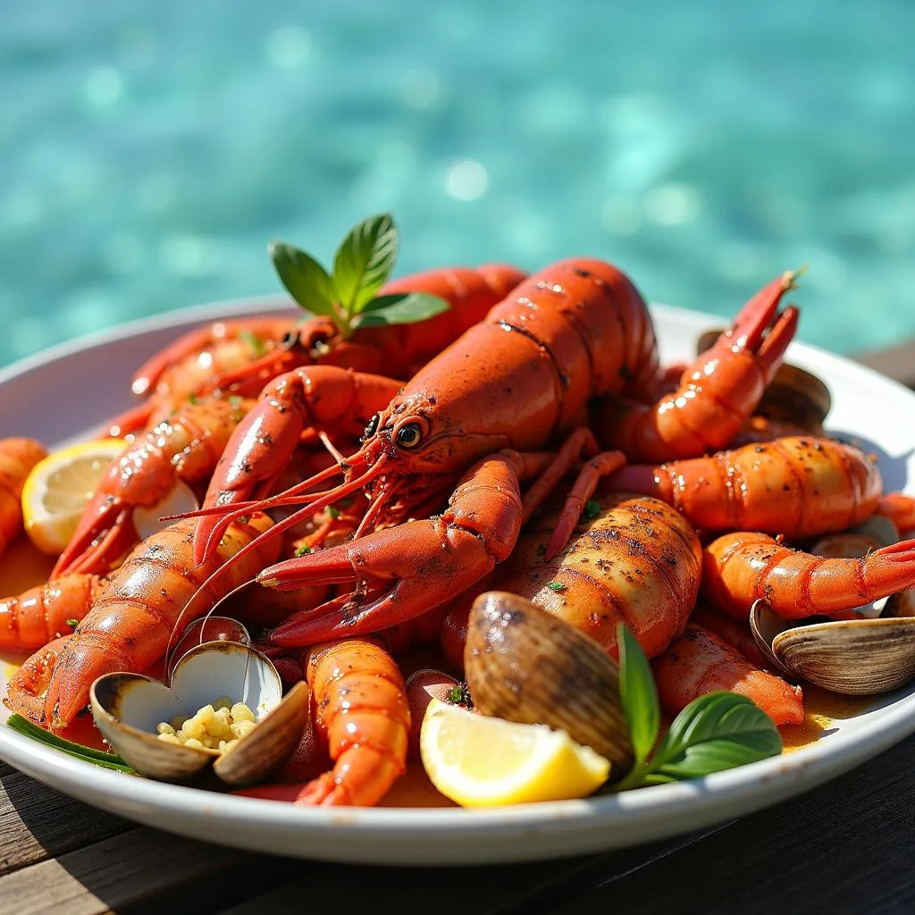 Hon Tre Island seafood platter