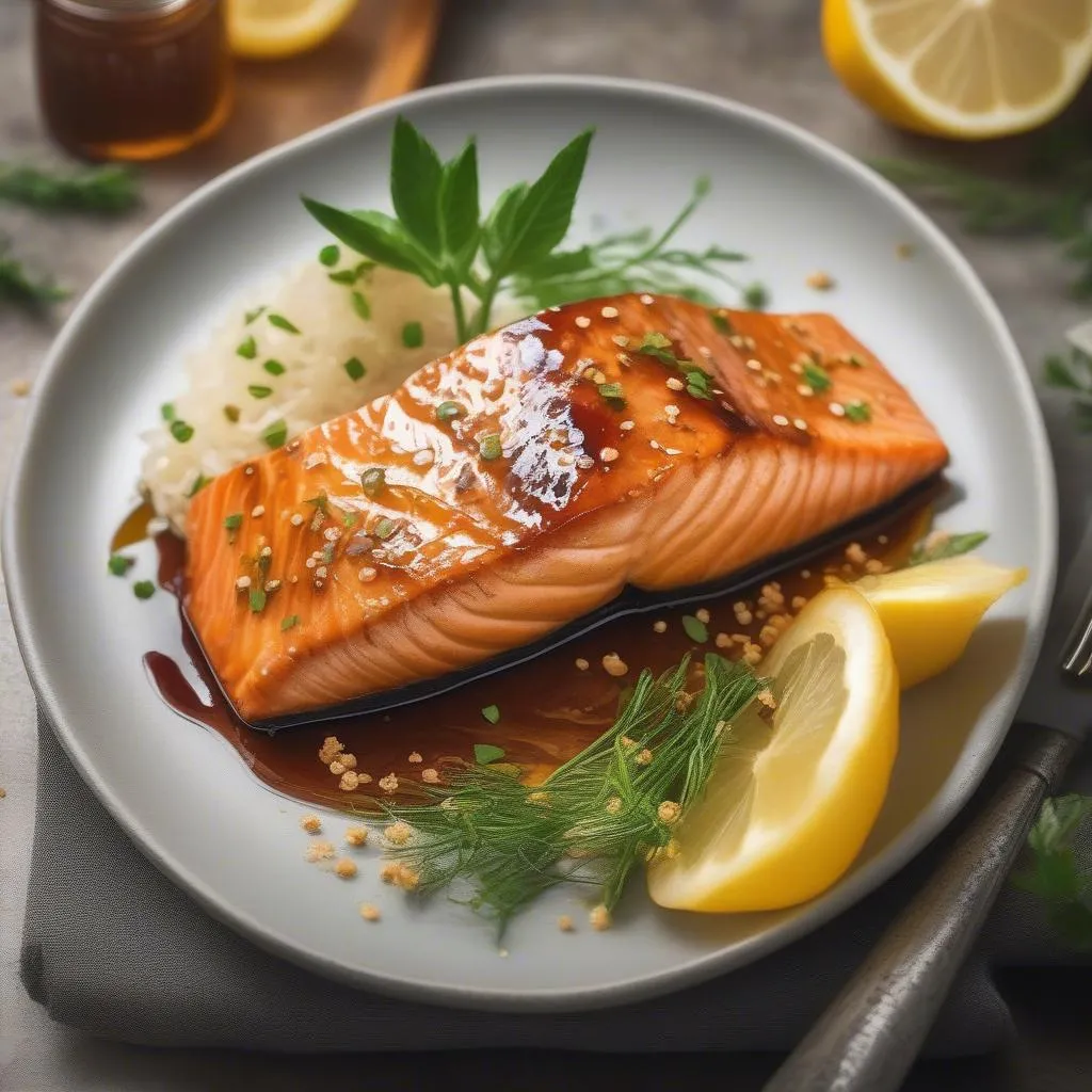 Honey-Glazed Salmon with Sesame Seeds