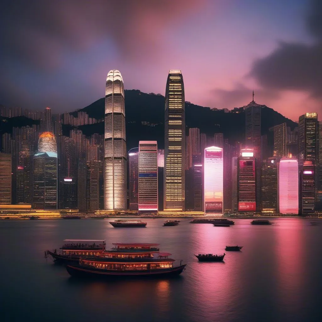 Hong Kong Harbor Sunset