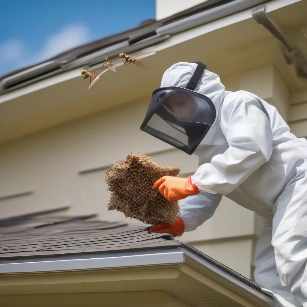 Hornet nest removal