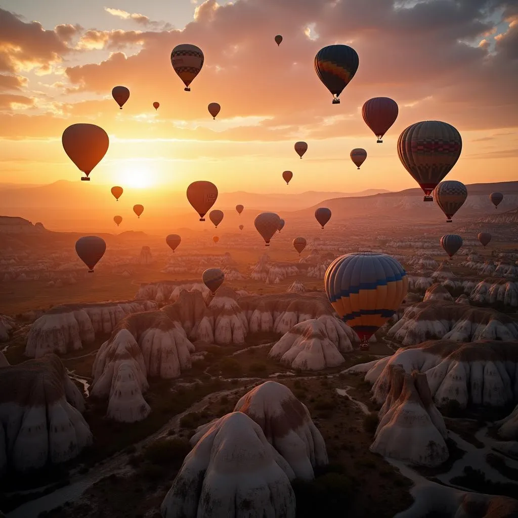 Hot Air Balloons at Sunrise over Cappadocia