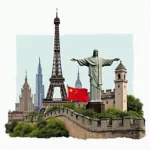 Famous landmarks around the world