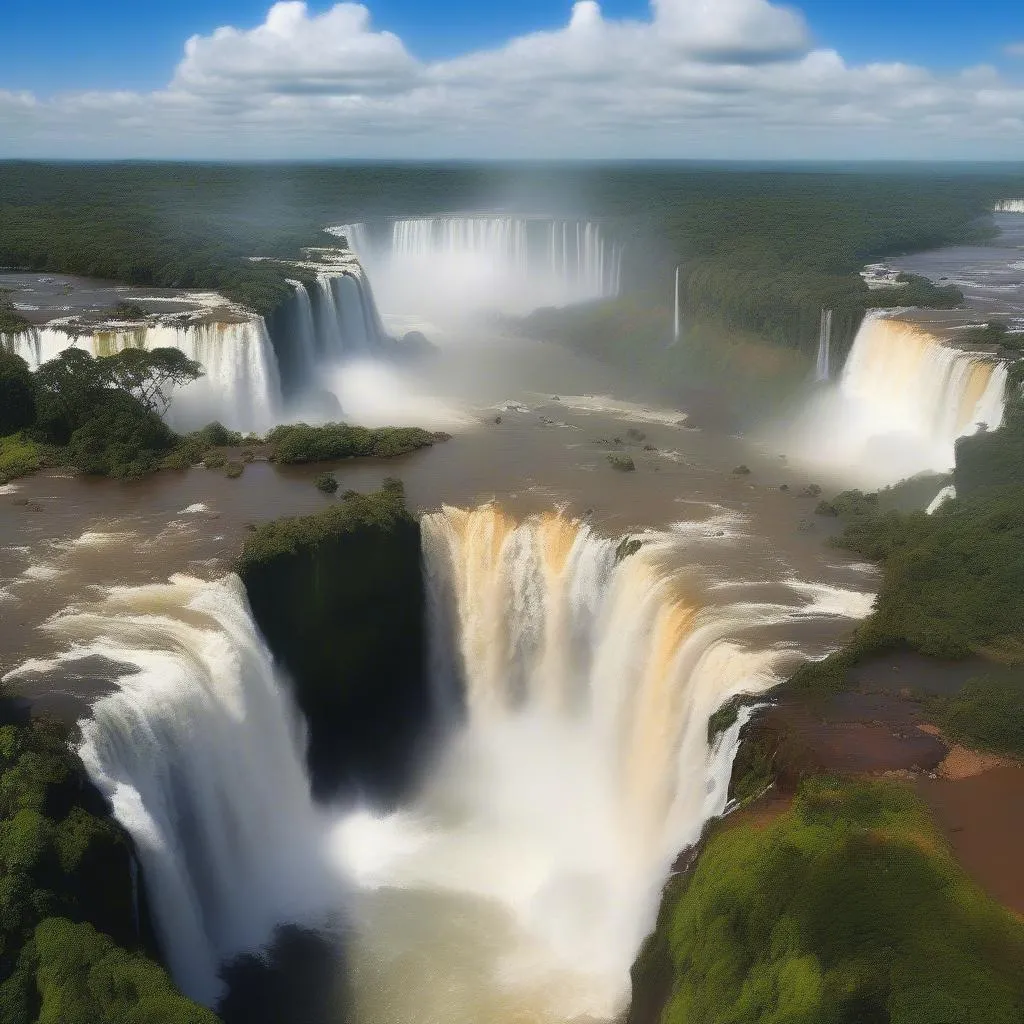 Panoramic view of Iguazu Falls