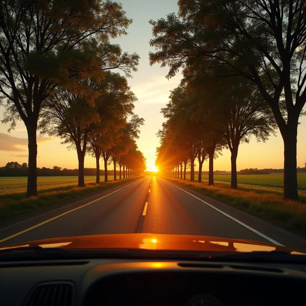 Scenic drive along Route 55 in Illinois