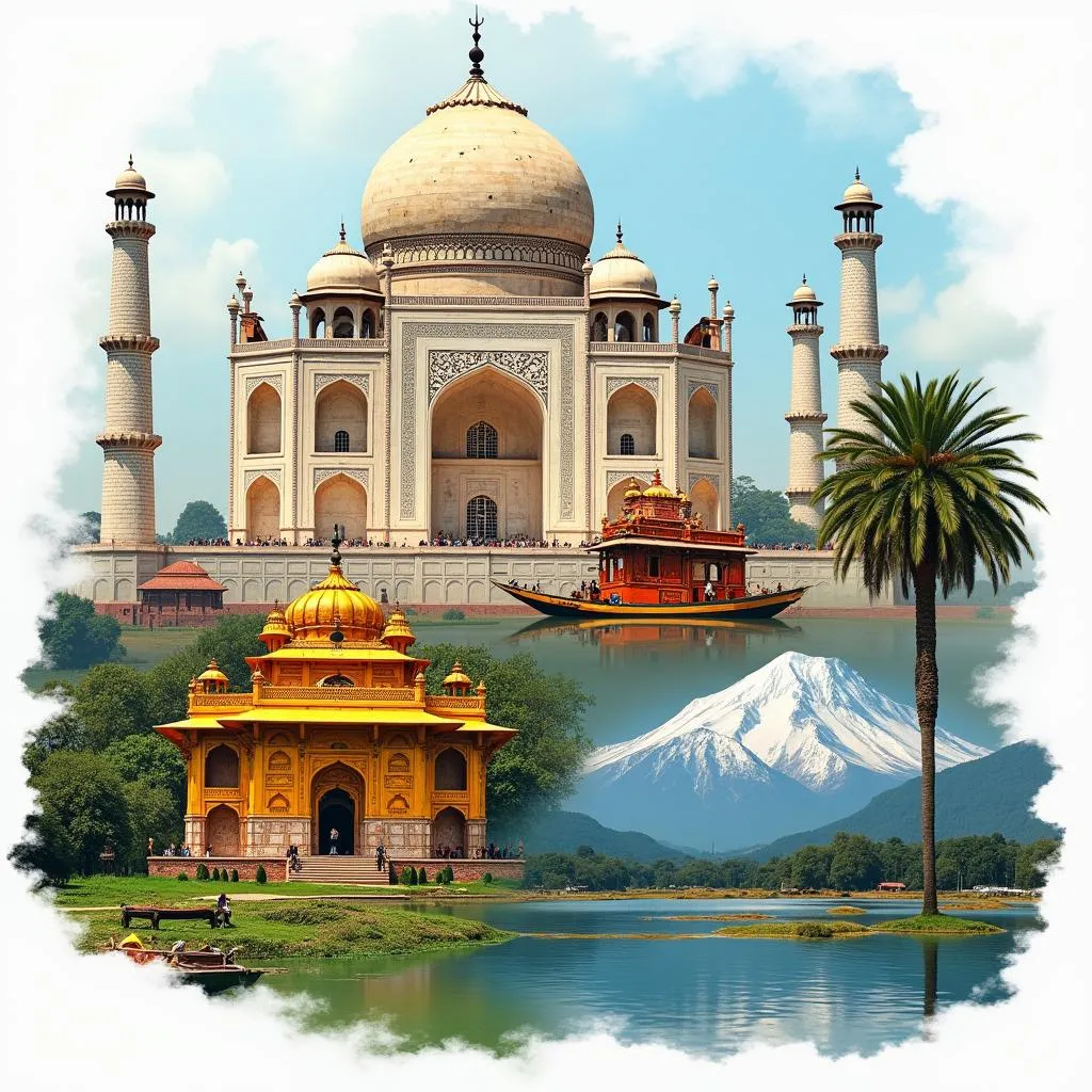 India travel destinations collage