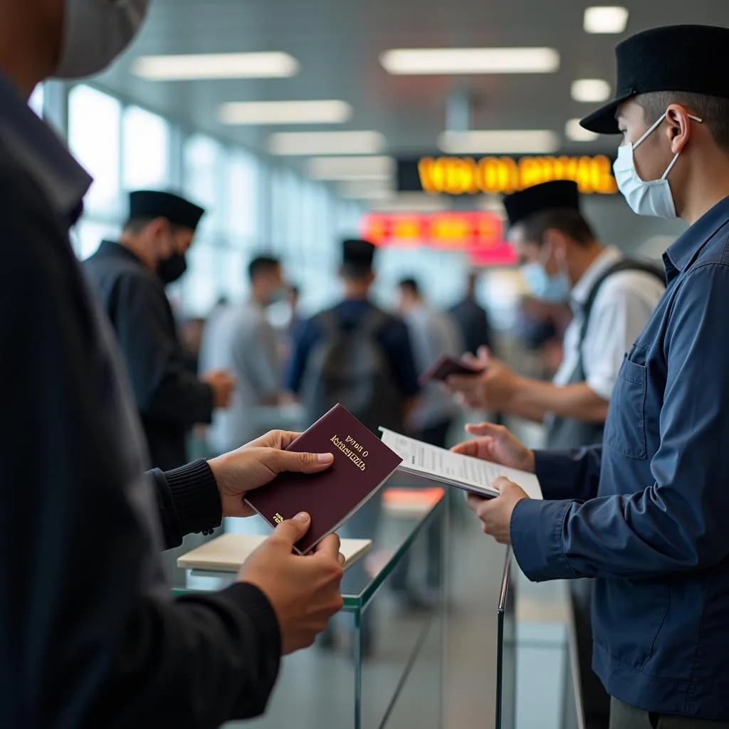 Visa on Arrival counter at Indonesian airport