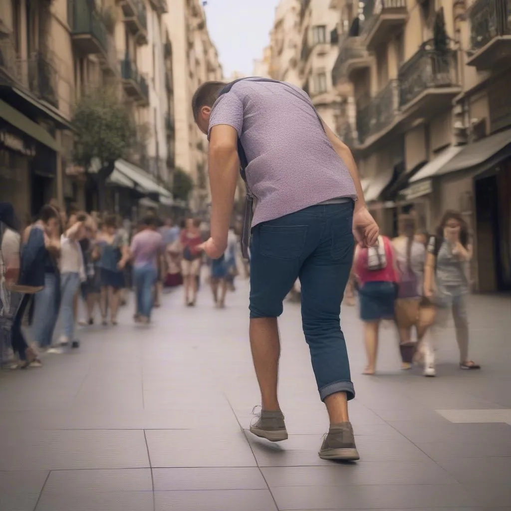 Injured tourist in Barcelona