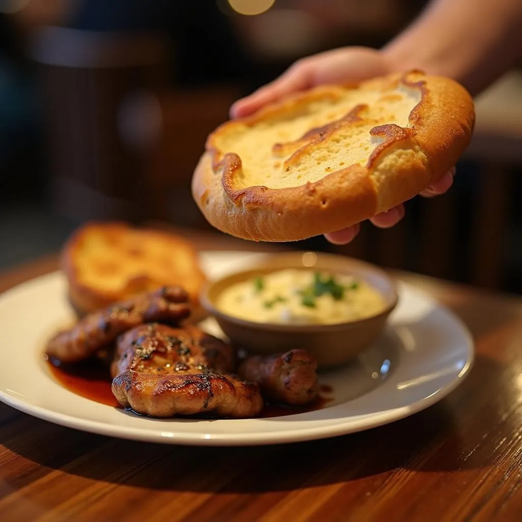 Iranian restaurant in Dubai serving sangak bread