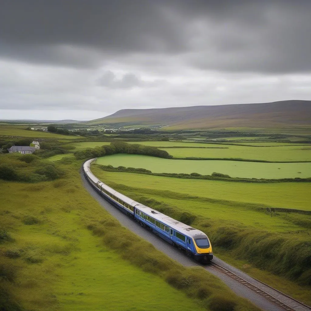 Scenic Irish train journey.