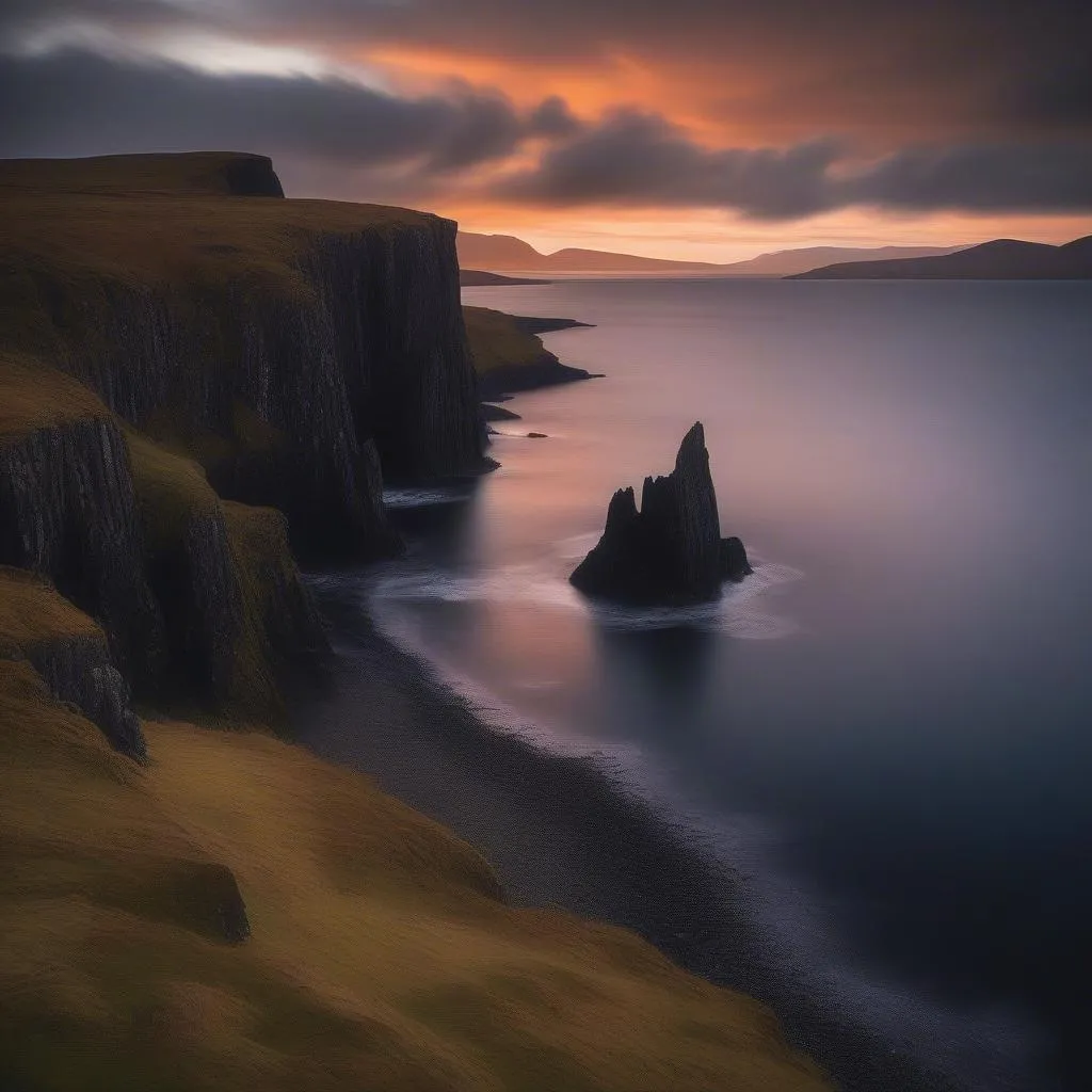 Isle of Skye Dramatic Coastline at Sunset