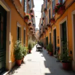 Exploring a hidden alleyway in Italy