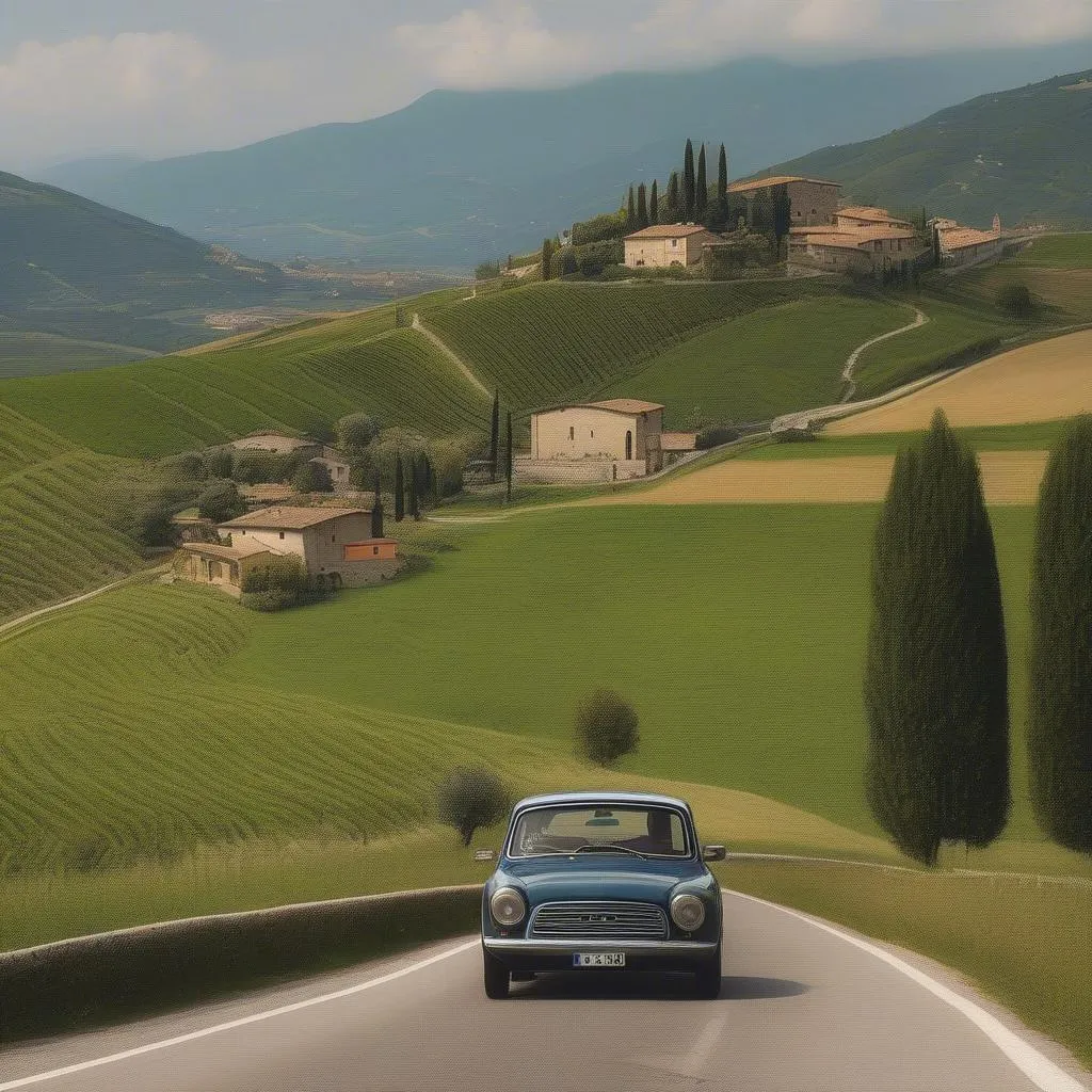 The winding roads of the Italian countryside