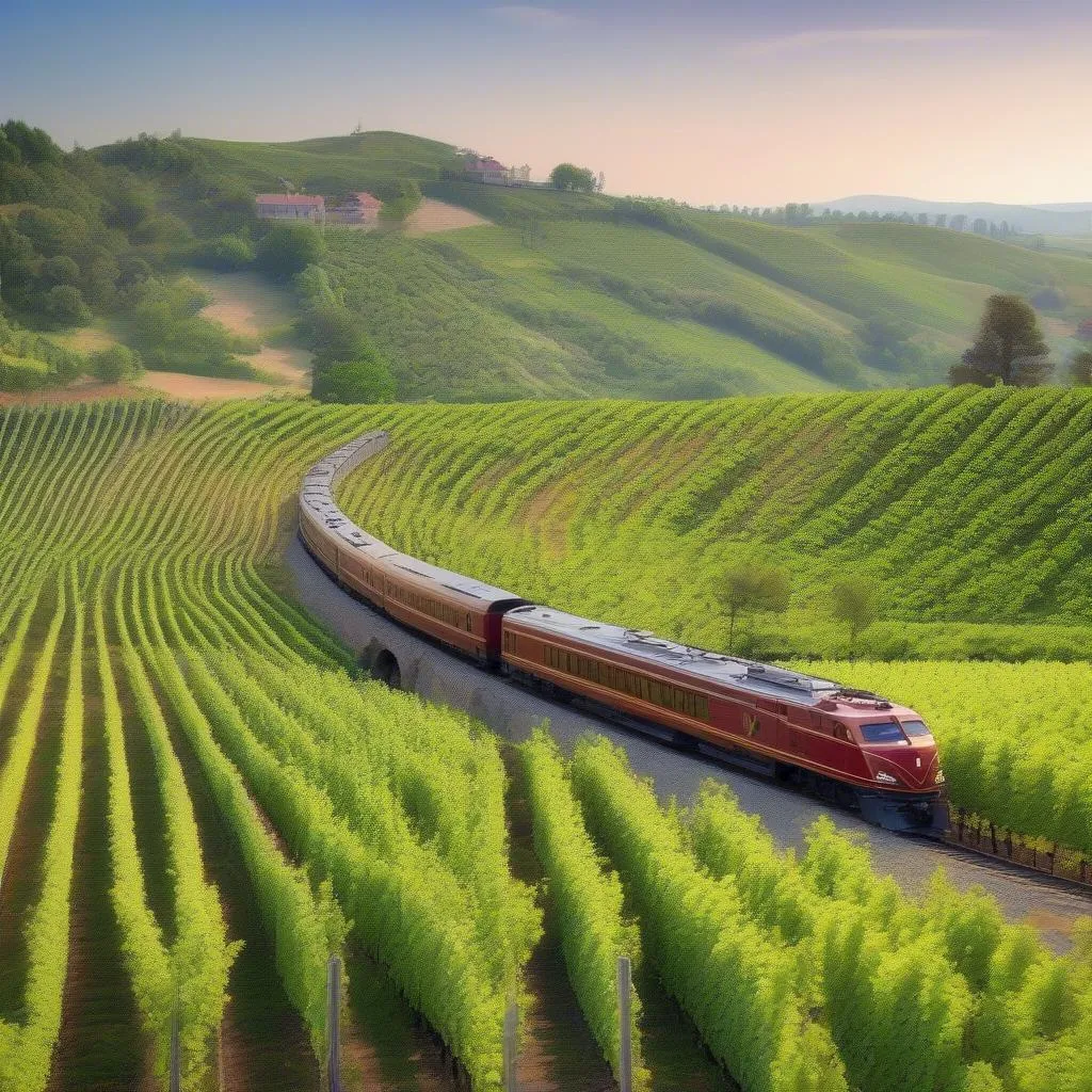 Train Journey through Italian Vineyards