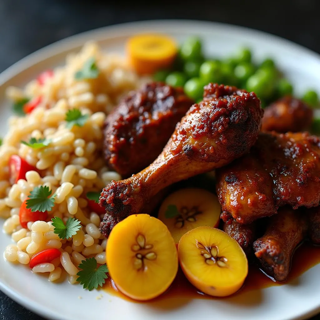 Jamaican jerk chicken platter