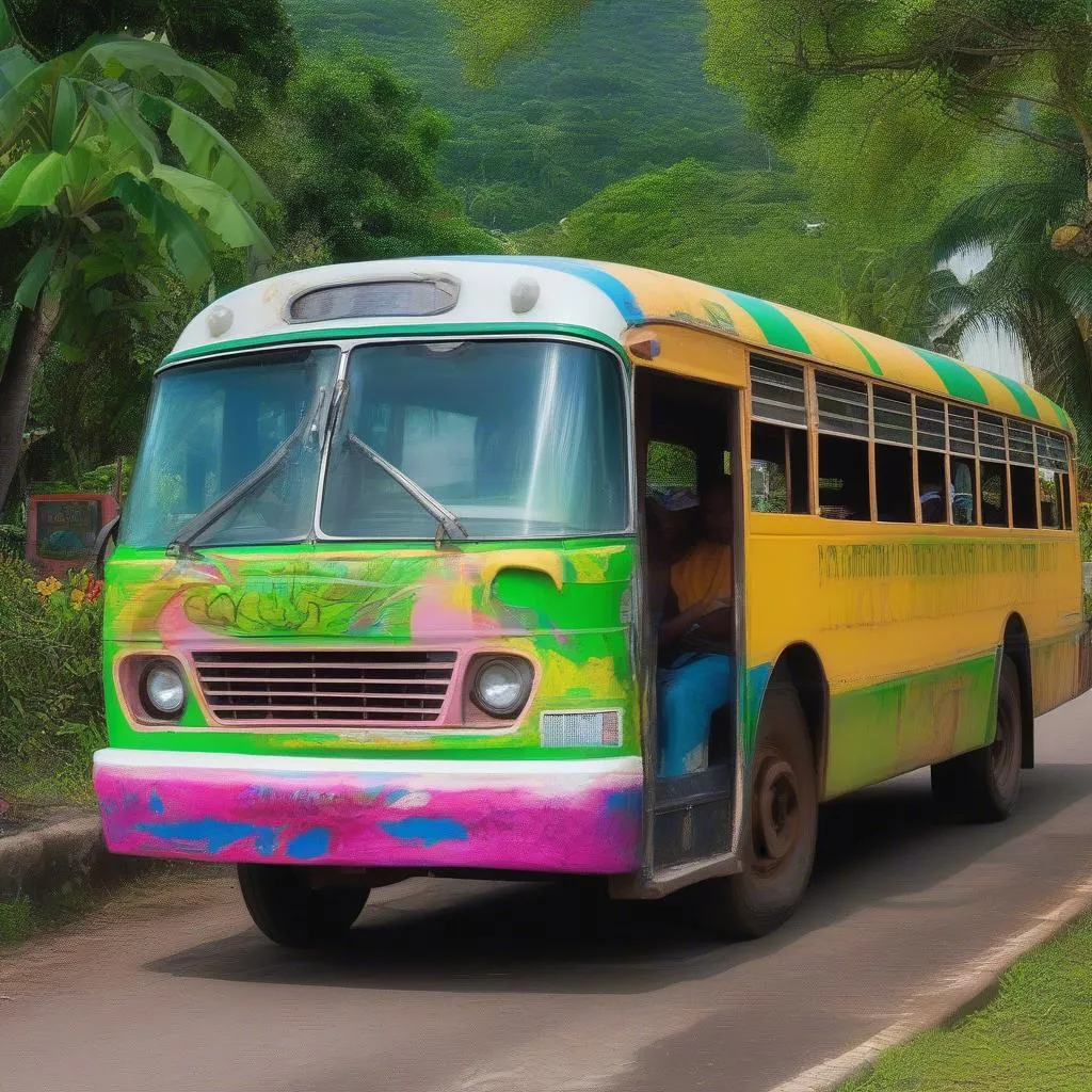 Colorful Jamaican Local Bus