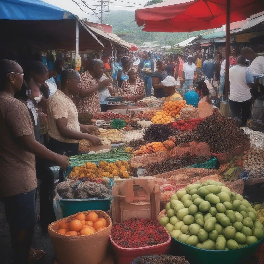 Vibrant Jamaican Market