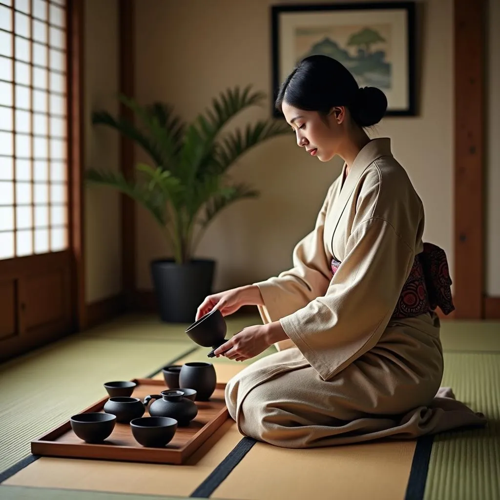 Traditional Japanese tea ceremony