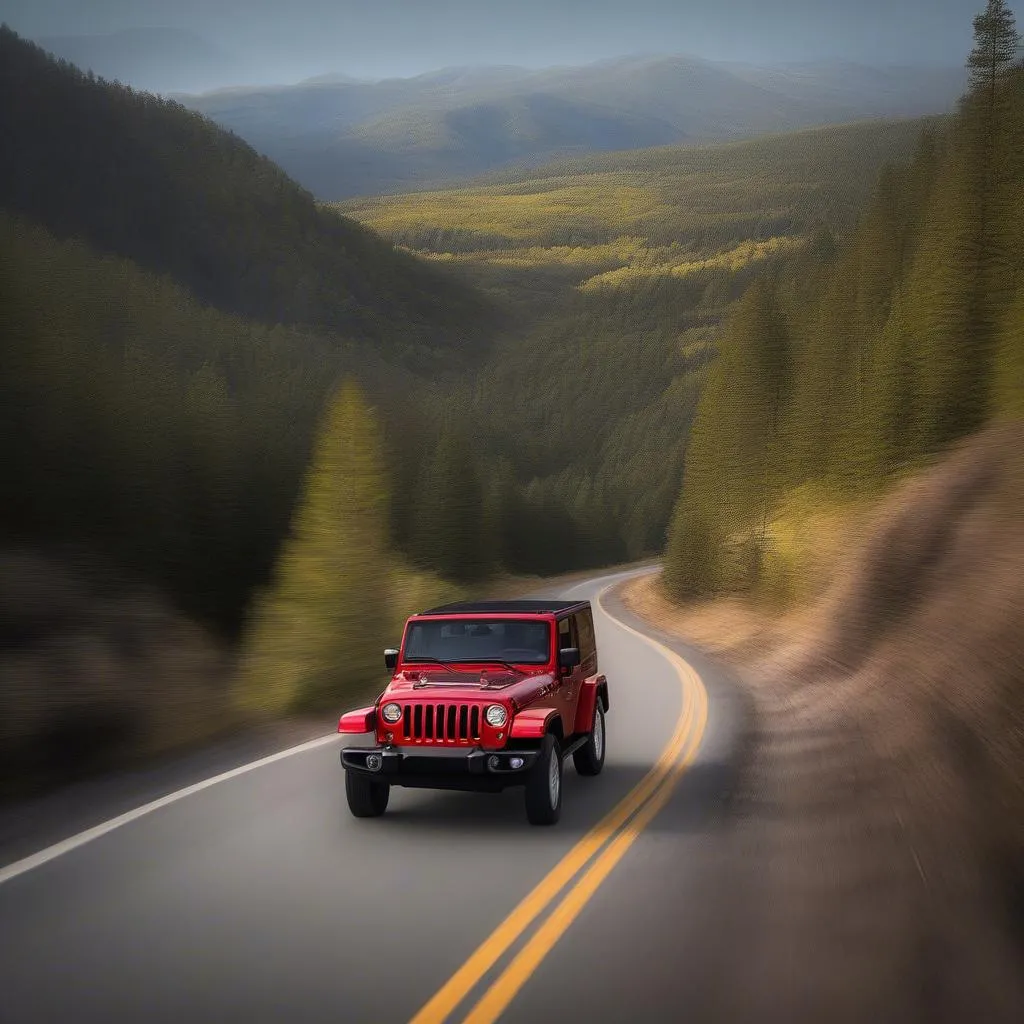 Jeep Wrangler with Top Down