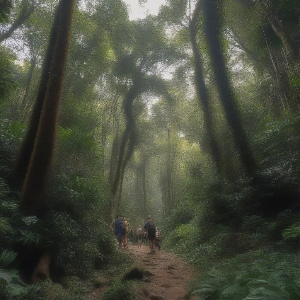 Jungle trekking in Khe Ro