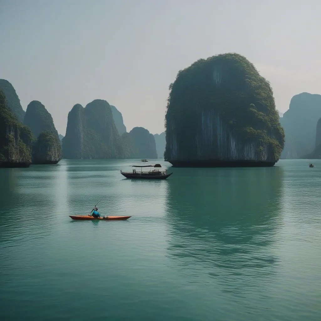 Kayaking in Ha Long Bay