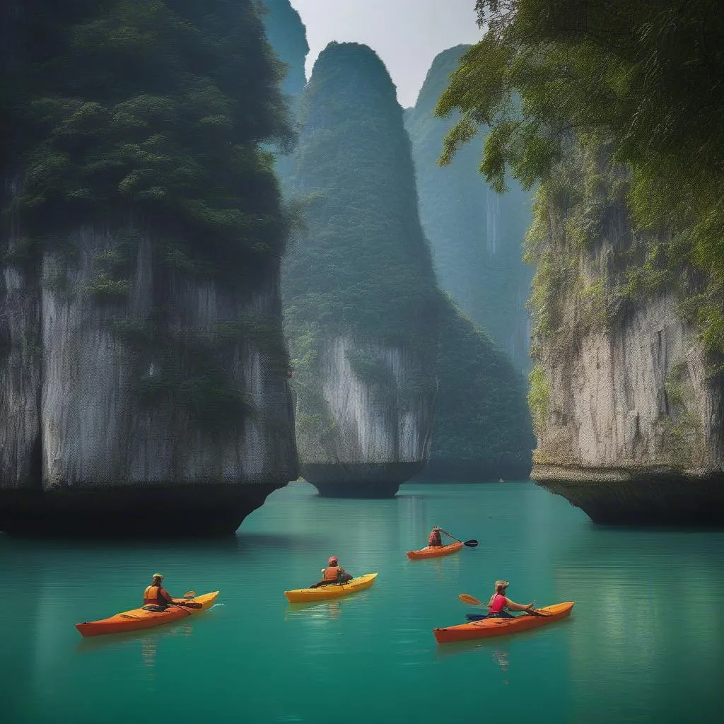 Kayaking Halong Bay