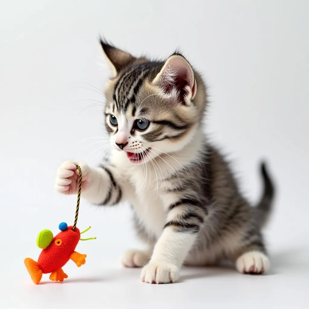 Kitten enjoying playtime