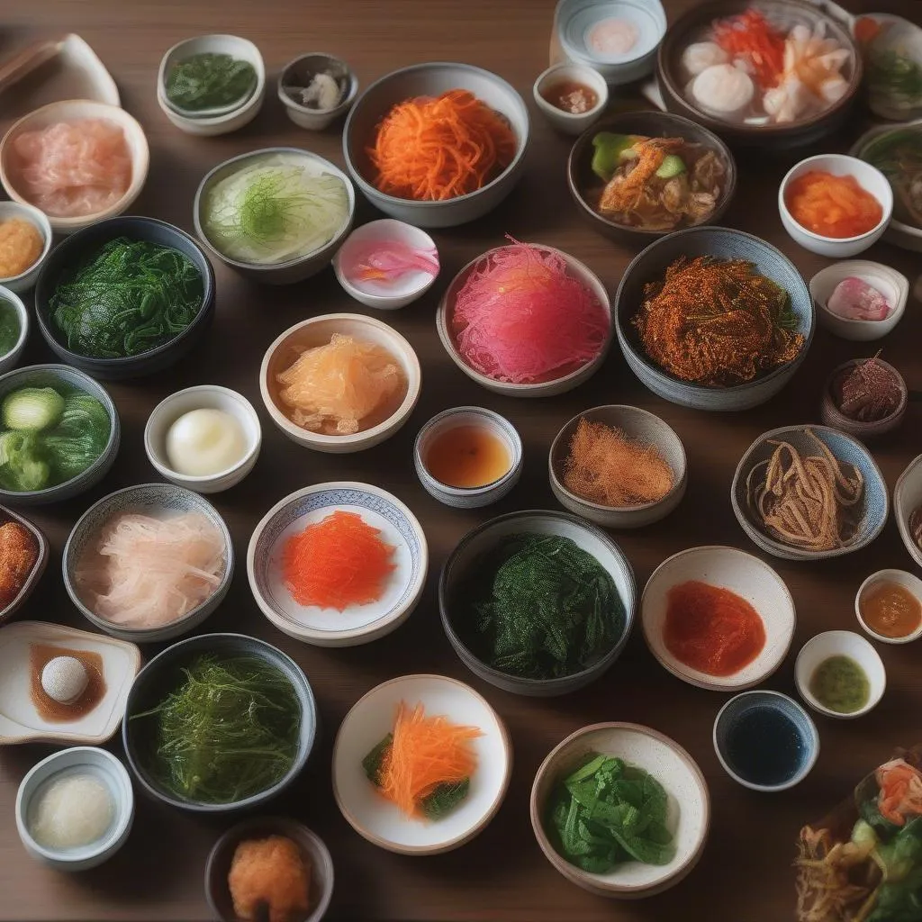 Assortment of Korean side dishes