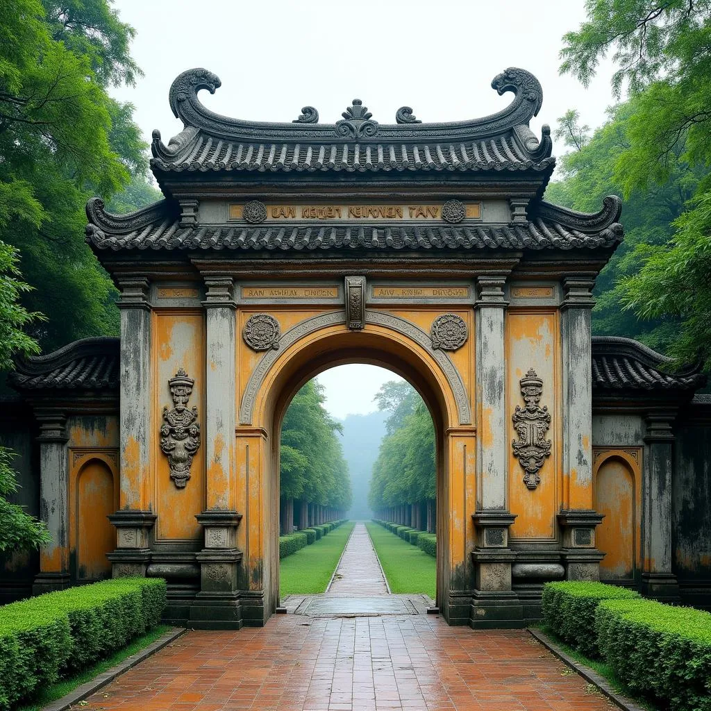 Ancient gate of Lam Kinh Citadel in Thanh Hoa