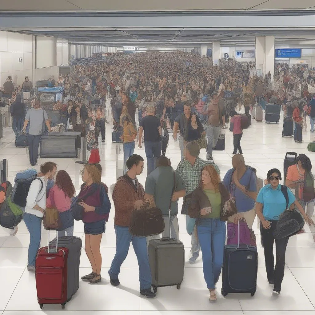 LAX airport security line