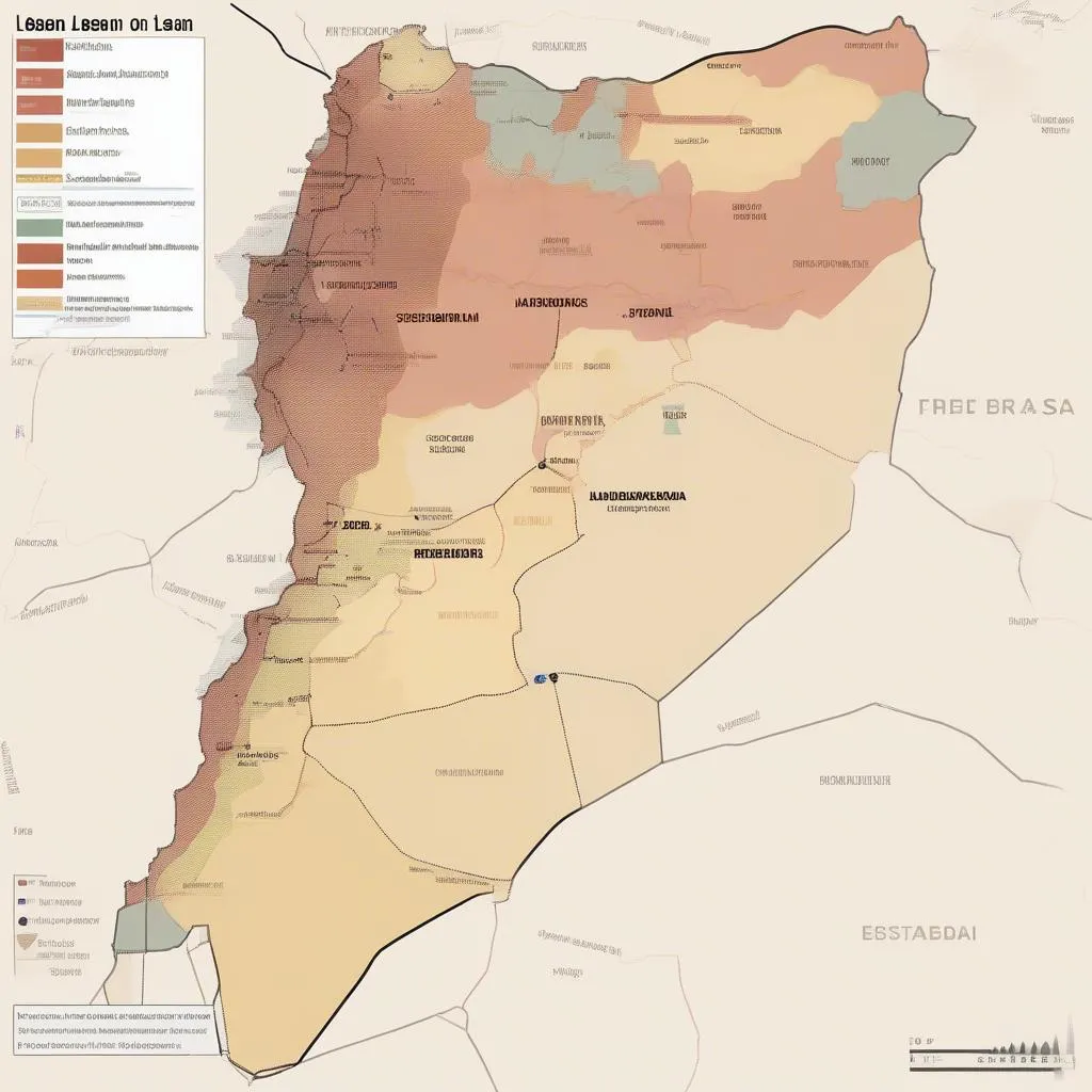 Lebanon Map Highlighted Areas