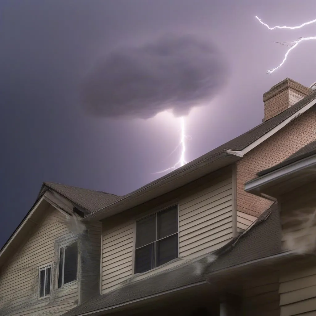 Lightning Strike on Roof