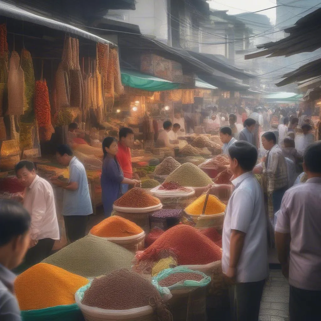 Local Market Stall in Asia