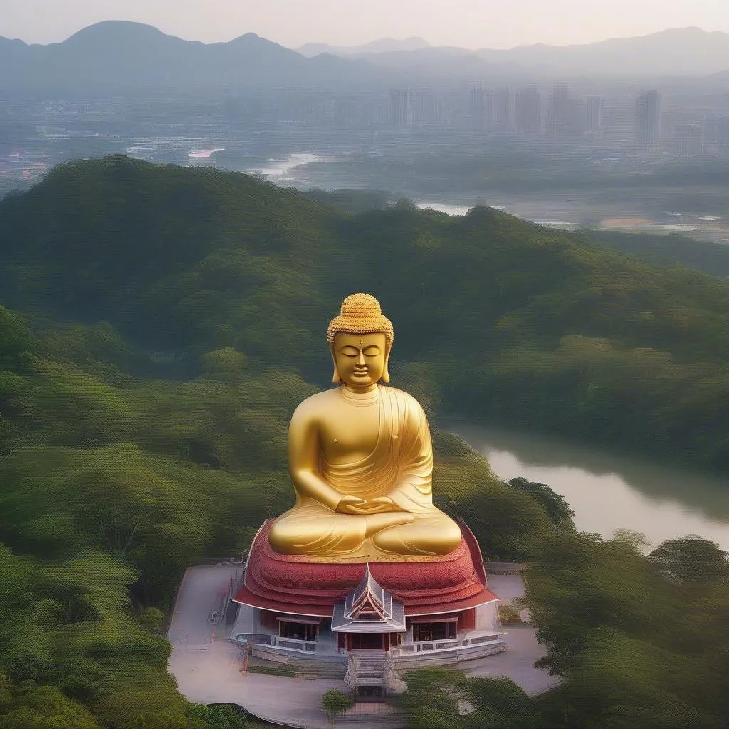 Giant Buddha Statue at Long Khanh Pagoda