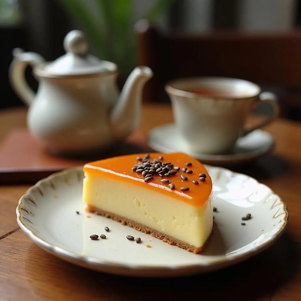 Lotus seeds and flan in Hanoi Old Quarter