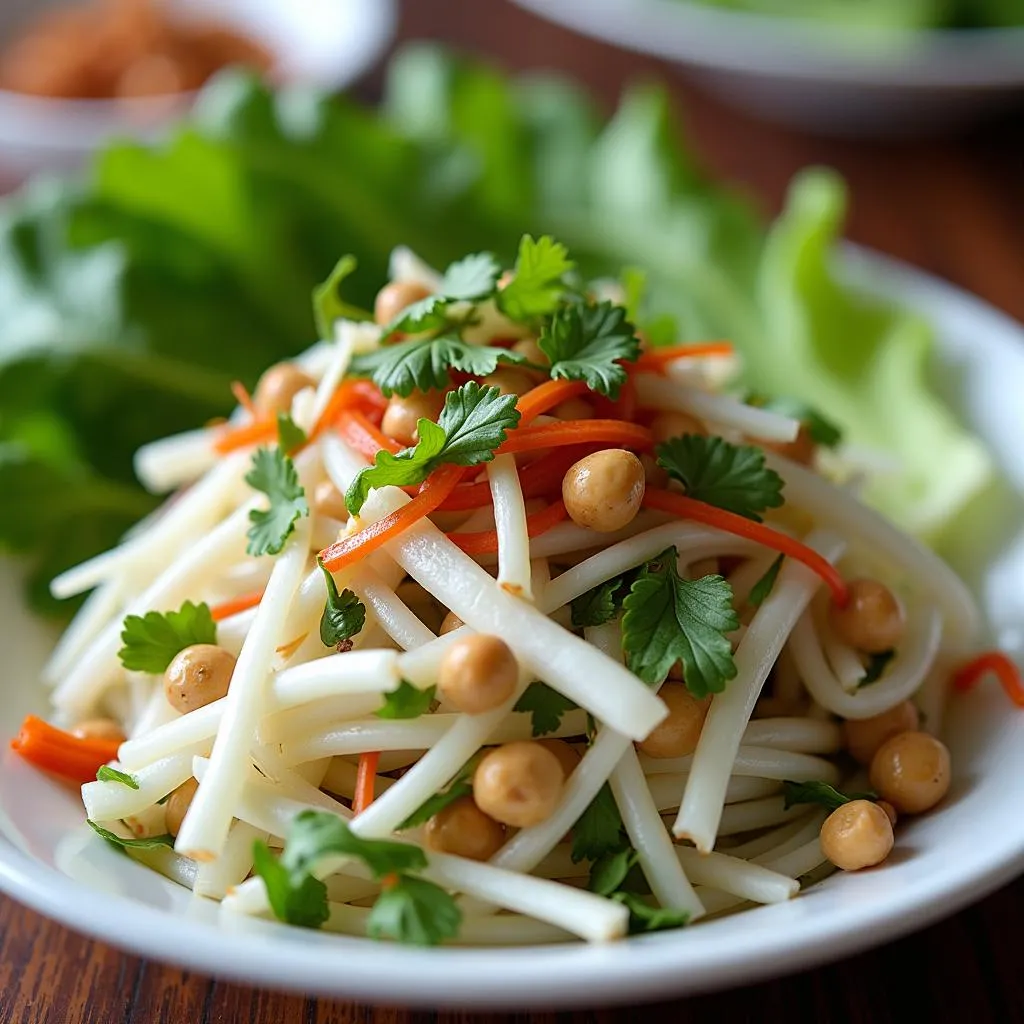 Fresh lotus stem salad in Hanoi