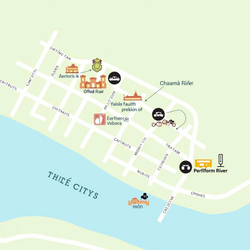 Map of Hue highlighting electric car charging stations