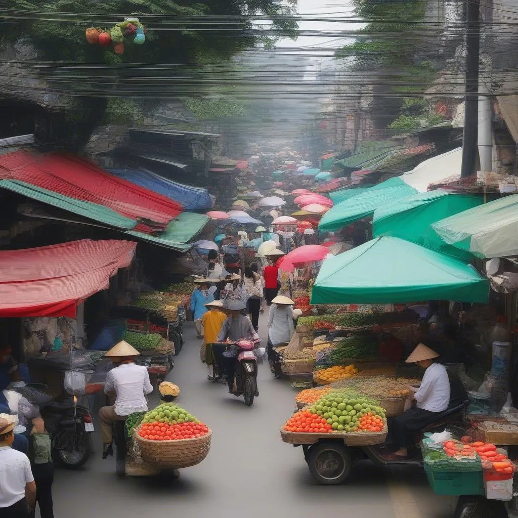 Busy Market Hanoi