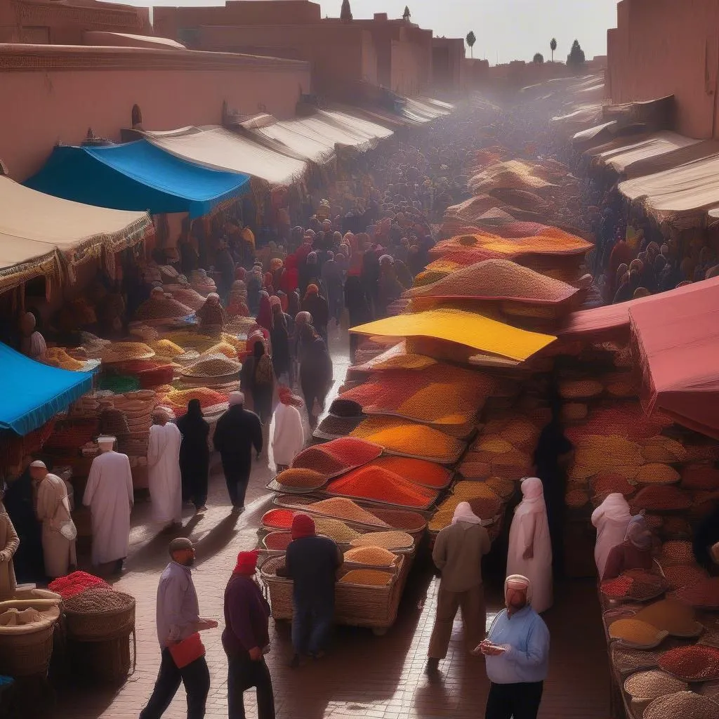 Bustling Marrakech Market