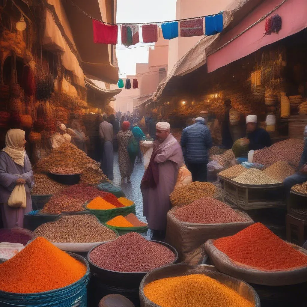 Bustling Marrakech Market