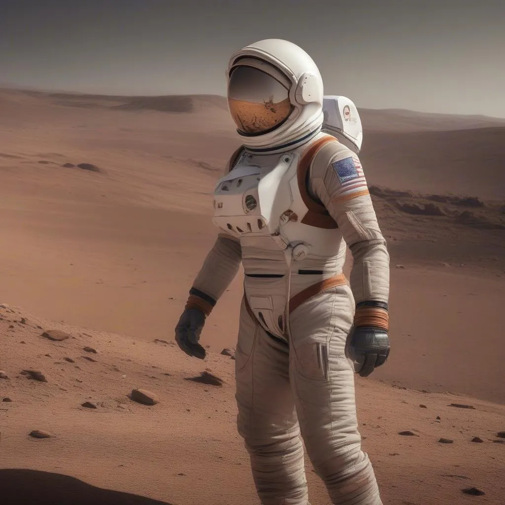 Martian Explorer in Spacesuit