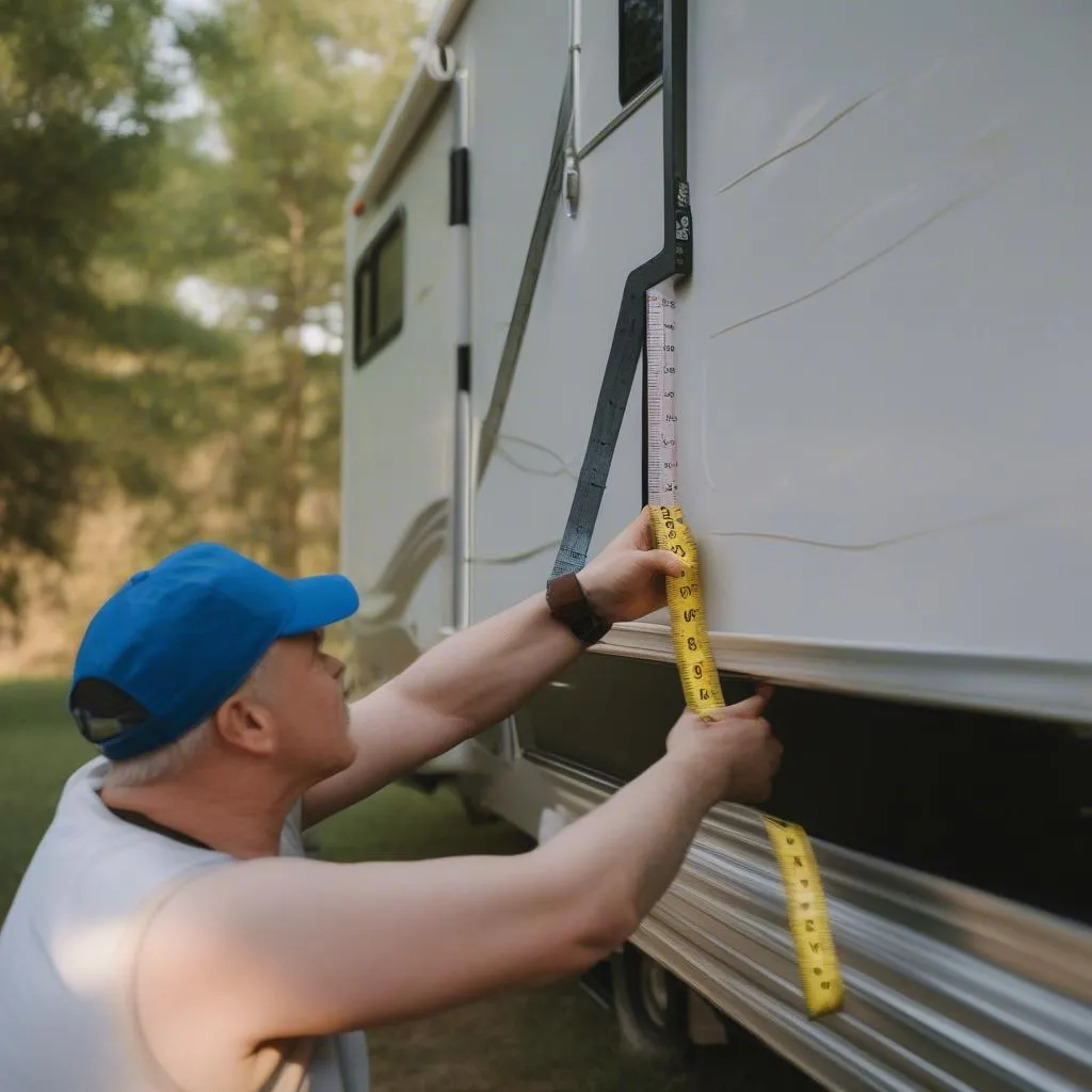 Measuring travel trailer height