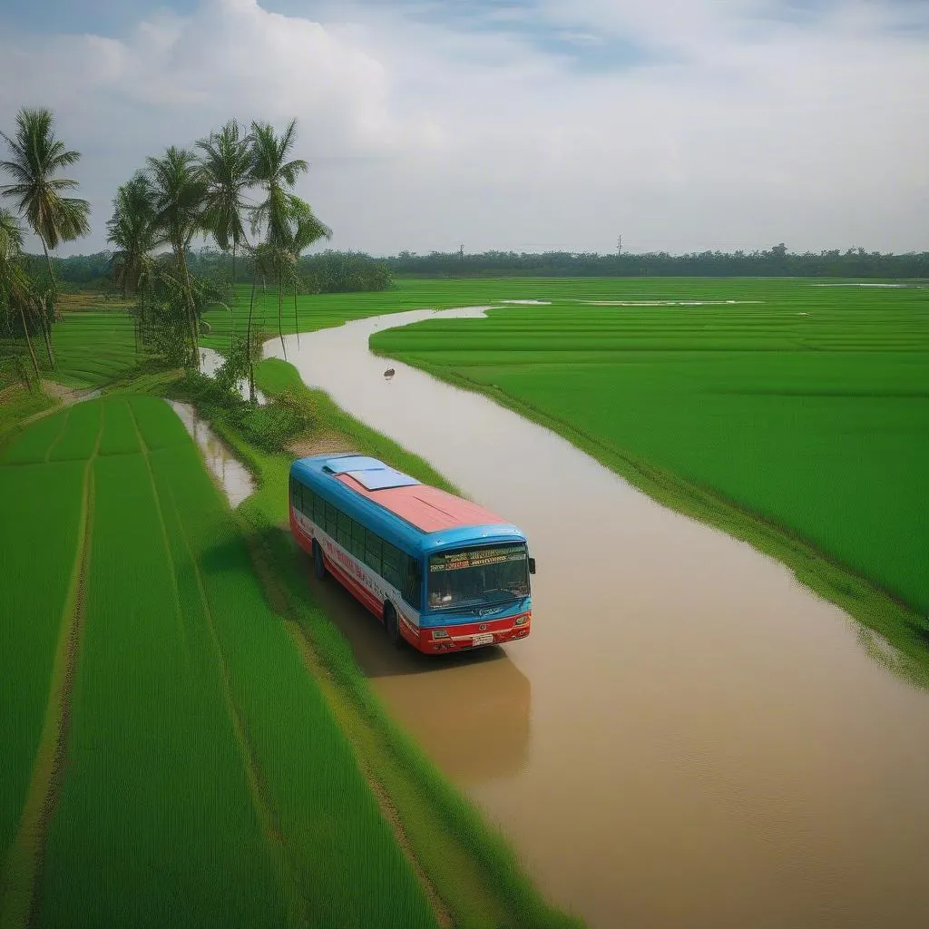 Bus Journey Through Mekong Delta