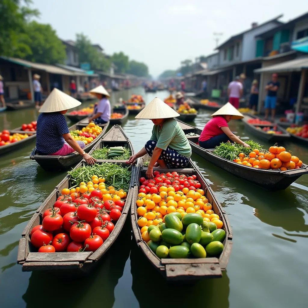 Floating Market in the Mekong Delta